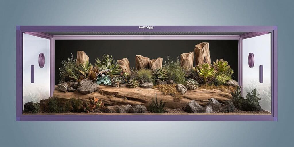 85 Gallon Reptile Tank - Front Opening Snake Tank for Easy Maintenance Care - Reptile Terrarium Enclosure with Top Screen Ventilation